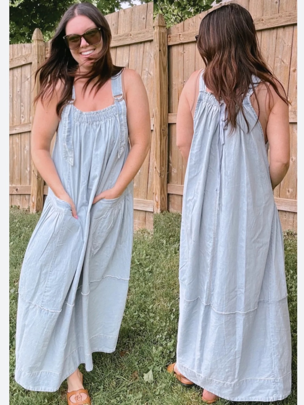 New Free People Machu Barrel Overall Midi Dress - Picture 8 of 16